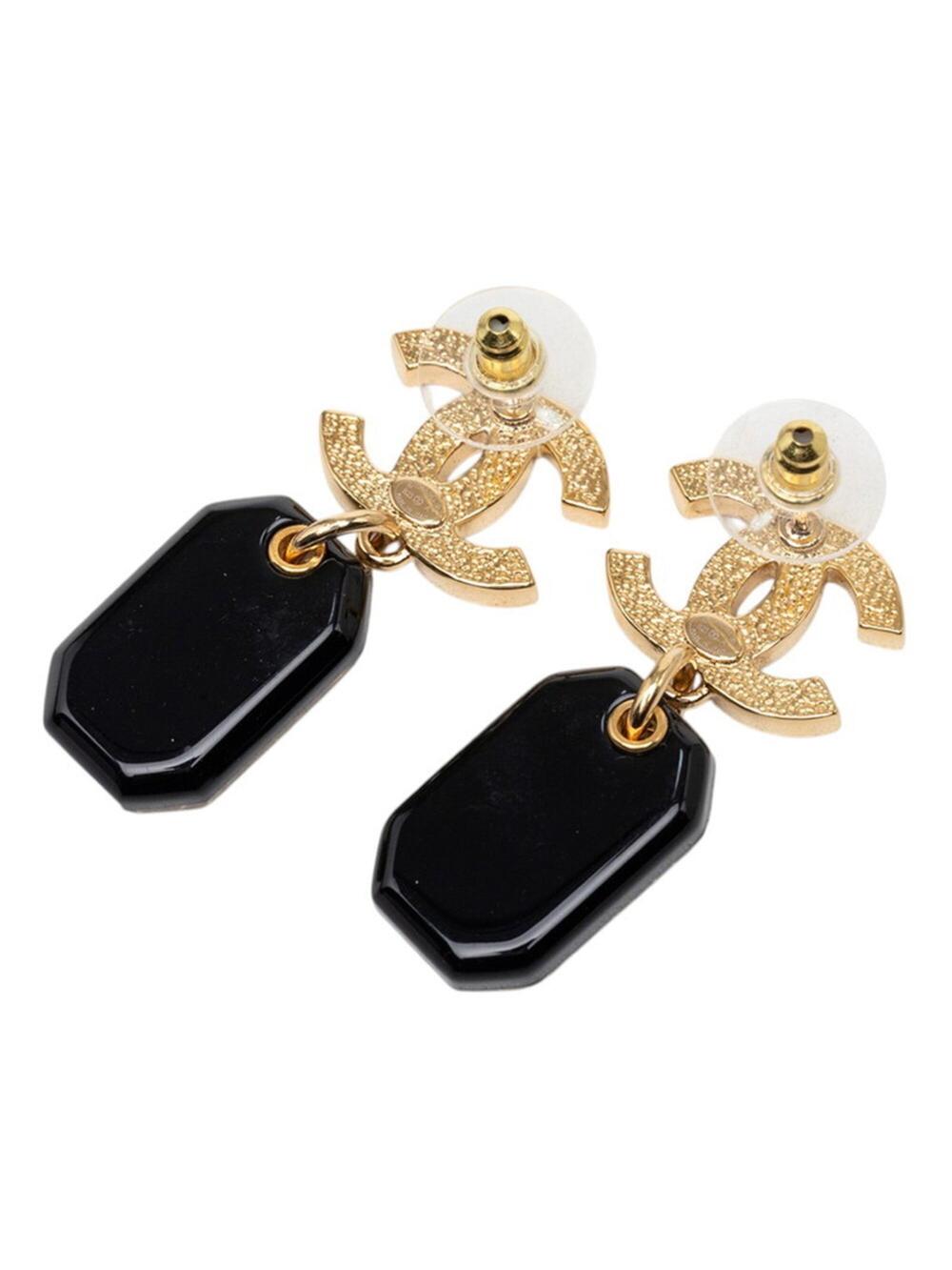 Chanel Cc Logo Stud Earrings Gold-Tone #287906C12B - Picture 2 of 3
